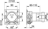 KEUCO IXMO Funktionseinheit 59551 für Einhebelmischer DN15 – mit Spüleinheit, G 1/2"