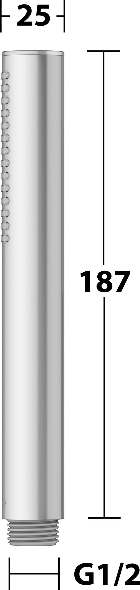 KEUCO Stabhandbrause Edition Atelier 56080, verchromt – 1 Strahl, 12 l/min, rund