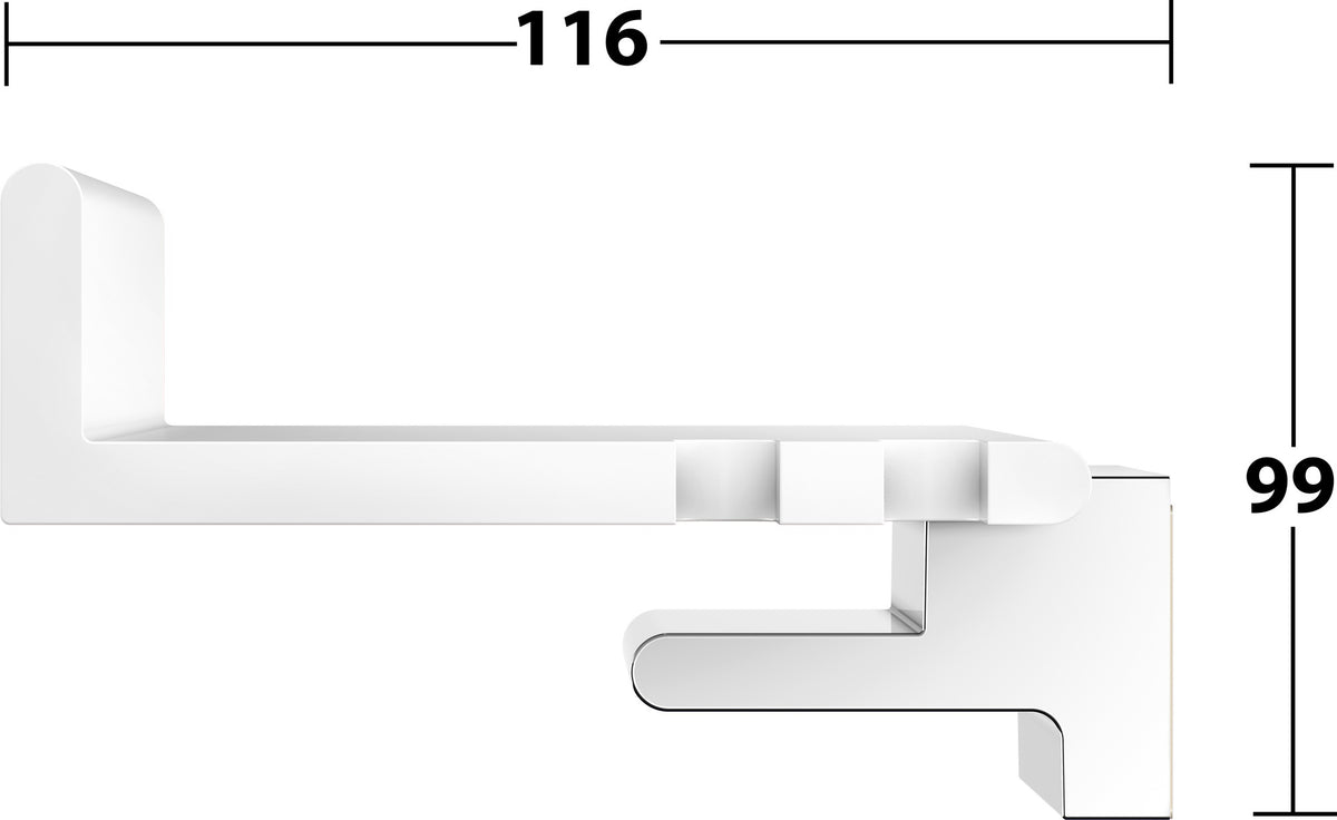 KEUCO REVA Duschablage 12858 weiß matt – rechteckige Wandablage mit Haken, 350 mm