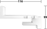 KEUCO REVA Duschablage 12858 weiß matt – rechteckige Wandablage mit Haken, 350 mm
