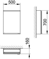 KEUCO Royal Modular 2.0 Spiegelschrank beleuchtet 500 mm silber-eloxiert mit LED-Ober- und Unterbeleuchtung