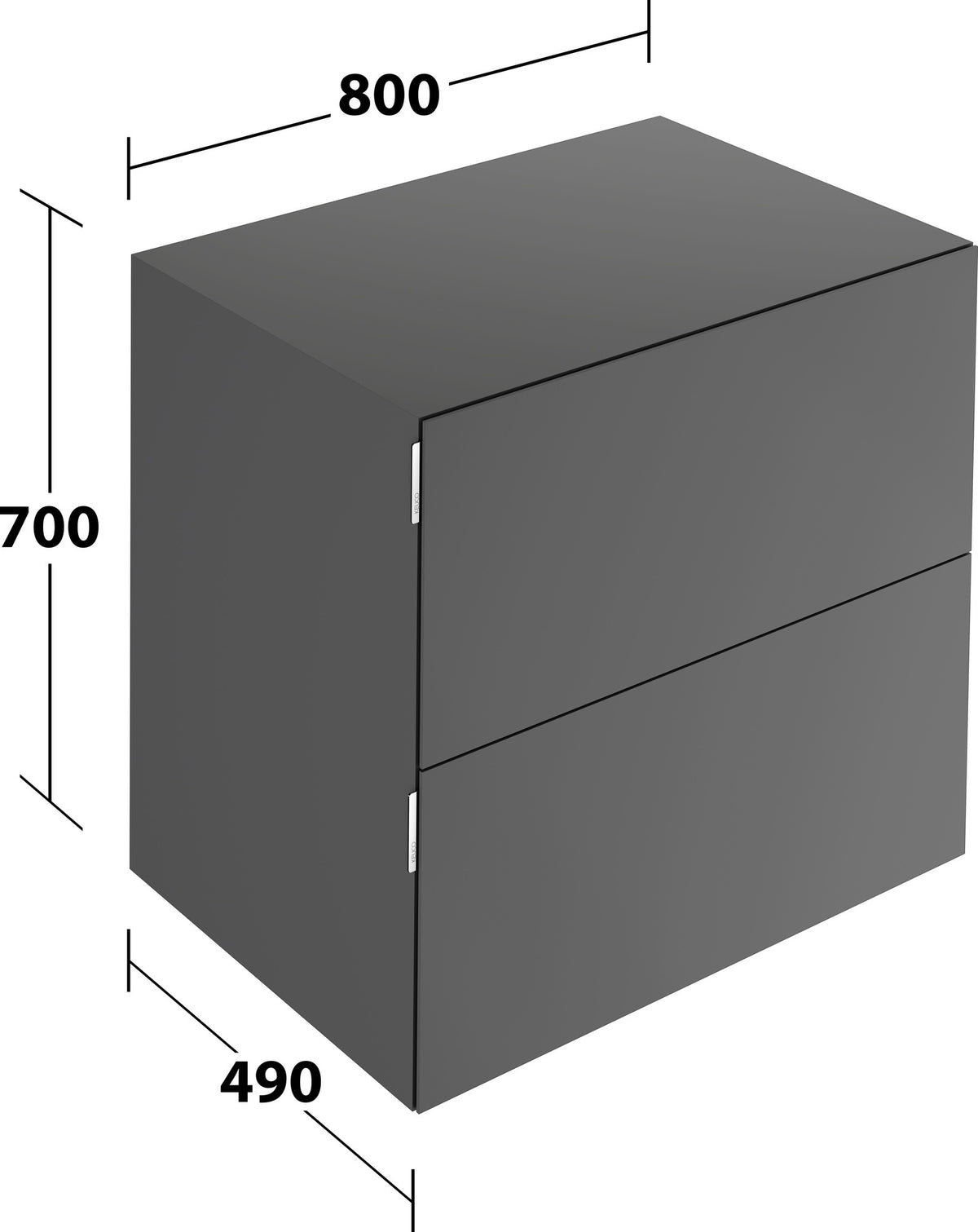 KEUCO Edition 11 Art Sideboard 400 mm mit 2 Auszügen und Beleuchtung – Weiß / Glas Weiß
