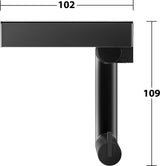 KEUCO REVA Toilettenpapierhalter mit Glas-Ablage in schwarz matt – Wandmontage, Metall