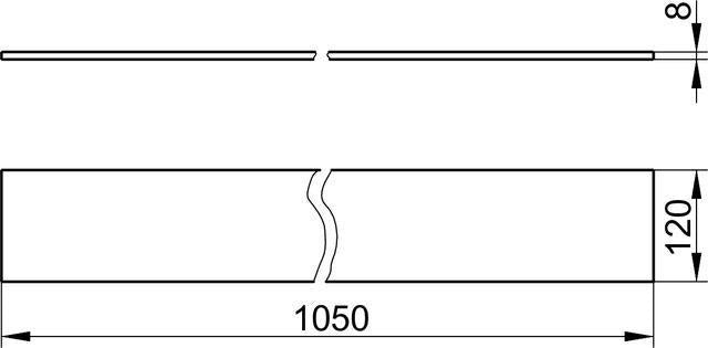 KEUCO Cristallinglas-Platte EDITION 11 ESG lose 1050x120x8 mm – Klare Ablegeplatte