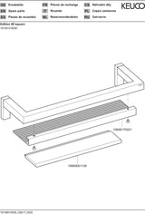 KEUCO Duschablage Edition 90 Square mit Glasabzieher, verchromt/Aluminium, 360 mm