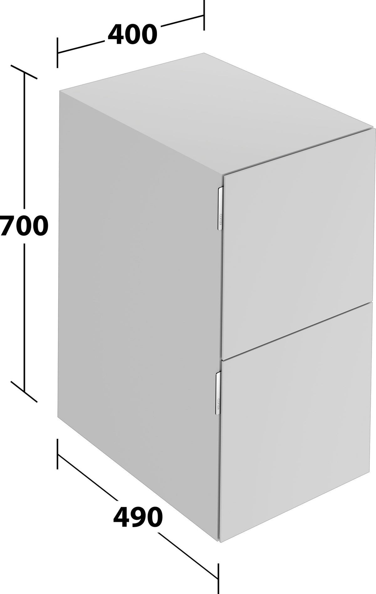 KEUCO Edition 11 Art Sideboard 400 mm mit 2 Auszügen und Beleuchtung – Weiß / Glas Weiß