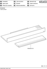 KEUCO REVA Duschablage mit integriertem Glasabzieher – weiß matt, wandmontierbar