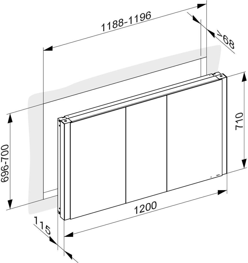 KEUCO SOMARIS Spiegelschrank Wandeinbau 1200 x 710 x 115 mm verspiegelt – Stilvolles Design