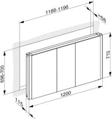 KEUCO SOMARIS Spiegelschrank Wandeinbau 1200 x 710 x 115 mm verspiegelt – Stilvolles Design