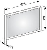 KEUCO Lichtspiegel Plan 07897 – LED-Spiegel mit Touch-Sensorik, 460 x 850 mm, silber-eloxiert