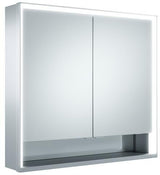 KEUCO Royal Lumos Spiegelschrank 800 mm mit LED-Beleuchtung und Ablagefach, silber-eloxiert
