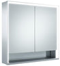KEUCO Royal Lumos Spiegelschrank 800 mm mit LED-Beleuchtung und Ablagefach, silber-eloxiert