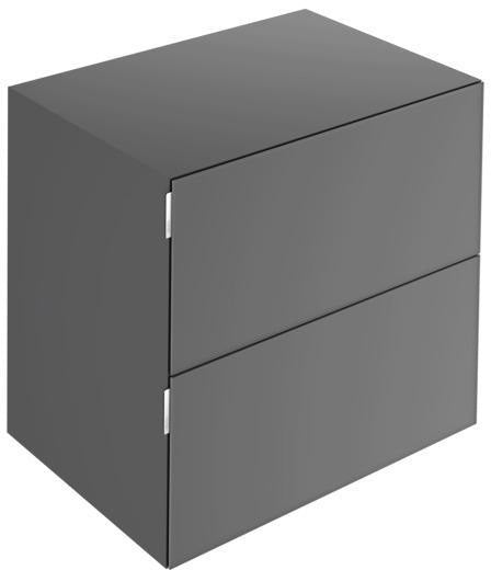 KEUCO Edition 11 Art Sideboard 400 mm mit 2 Auszügen und Beleuchtung – Weiß / Glas Weiß