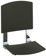 KEUCO Plan Care Klappsitz mit Rückenlehne, Wandmontage, verchromt/schwarzgrau