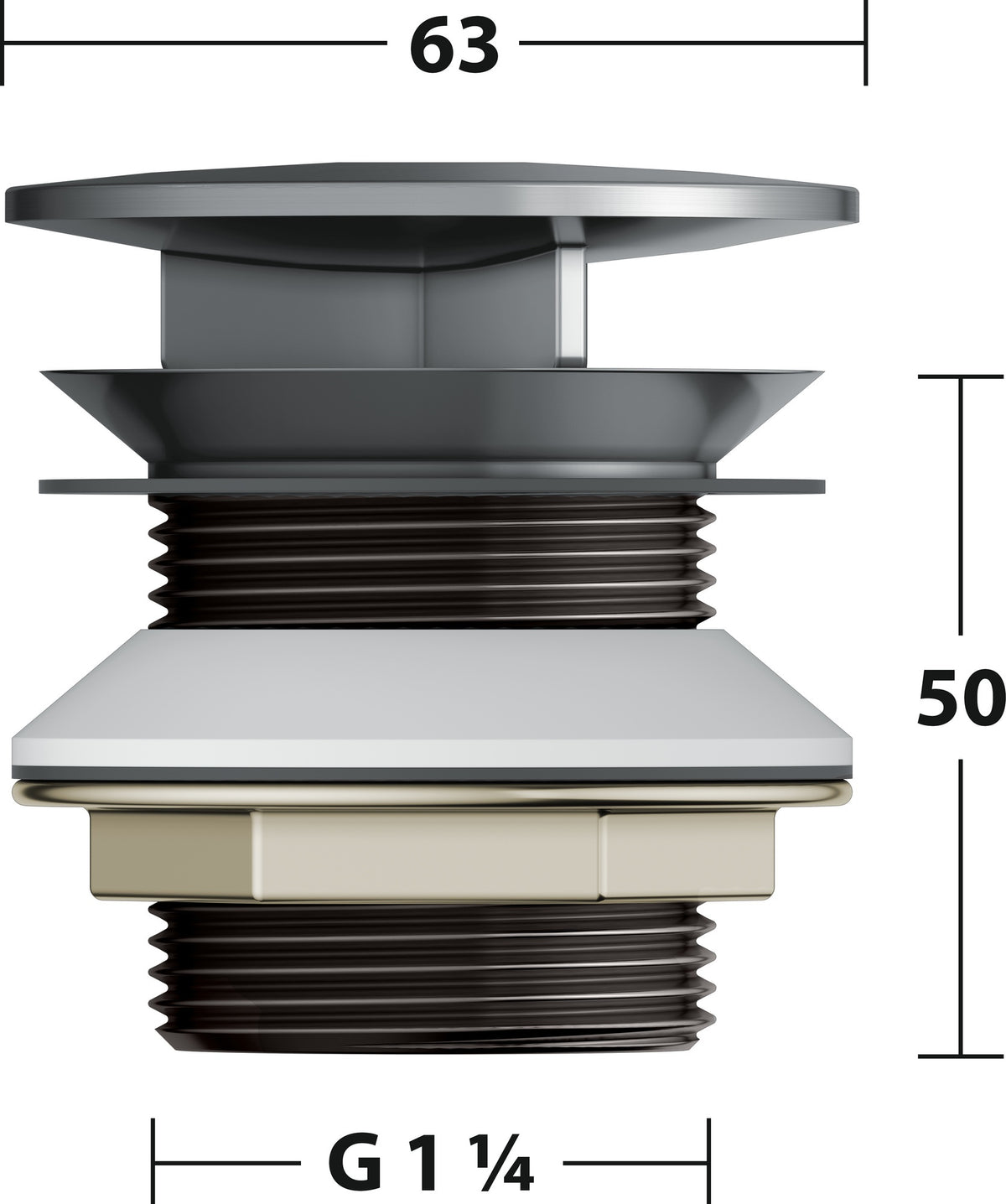 KEUCO Schaftventil G 1 1/4 mit Haube, verchromt – Armaturenzubehör 59904
