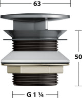 KEUCO Schaftventil G 1 1/4 mit Haube, verchromt – Armaturenzubehör 59904