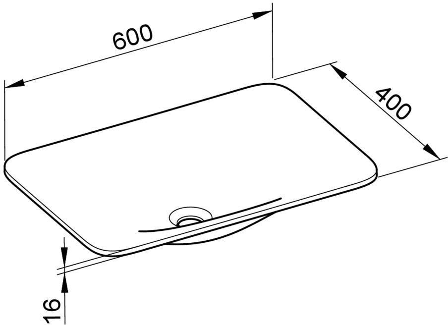 KEUCO Edition 400 Keramik-Waschtisch 600 mm ohne Hahnlochbohrung, weiß, mit CleanPlus