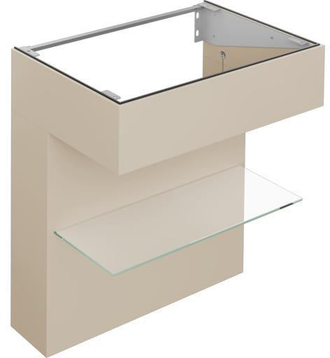 KEUCO Edition 11 Art Waschtischunterbau 800 mm mit Glasablage und Beleuchtung in Weiß