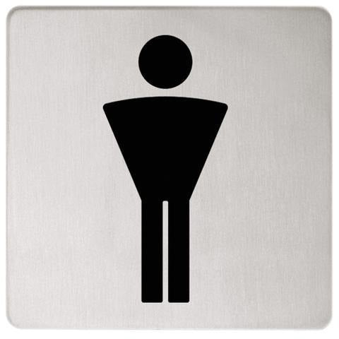 KEUCO Plan Türschild Herren Edelstahl 100x100 mm – Symbol Herren, Serie Plan