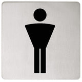 KEUCO Plan Türschild Herren Edelstahl 100x100 mm – Symbol Herren, Serie Plan
