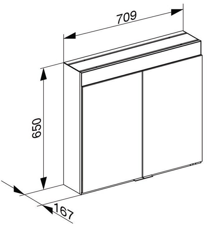 KEUCO Spiegelschrank Edition 400 710 mm – LED, Touch-Sensorik, 2 Türen, Wandvorbau