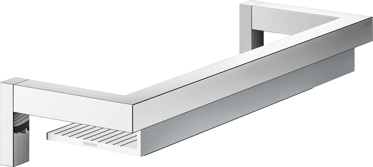 KEUCO Duschablage Edition 90 Square mit Glasabzieher, verchromt/Aluminium, 360 mm
