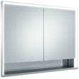 KEUCO Royal Lumos Spiegelschrank 1000 mm, Wandeinbau, silber-eloxiert, mit Beleuchtung und Ablagefach