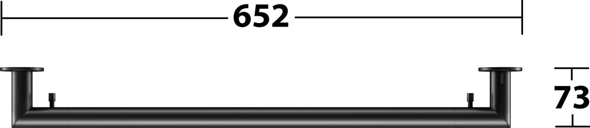 KEUCO REVA Badetuchhalter 600 mm schwarz matt mit integriertem Haken – Wandmontage