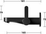 KEUCO IXMO Einhebel-Waschtischmischer Unterputz, rund, Ausladung 165 mm, schwarz matt