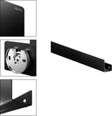 KEUCO Duschablage 24953 auf Maß – 400-600 x 120 x 90 mm, schwarz matt, Aluminium, mit Haken