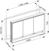 KEUCO Royal Lumos Spiegelschrank Wandeinbau 1200x735x130 mm silber-eloxiert mit Ablagefach