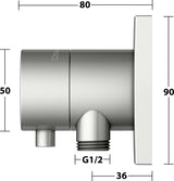 KEUCO IXMO Comfort Absperrventil Unterputz DN15 rund Messing gebürstet 59541