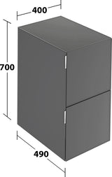 KEUCO Edition 11 Art Sideboard 400 mm mit 2 Auszügen und Beleuchtung – Weiß / Glas Weiß
