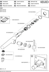 KEUCO IXMO Einhebel-Waschtischmischer eckig für Wandmontage, verchromt, Ausladung 165 mm