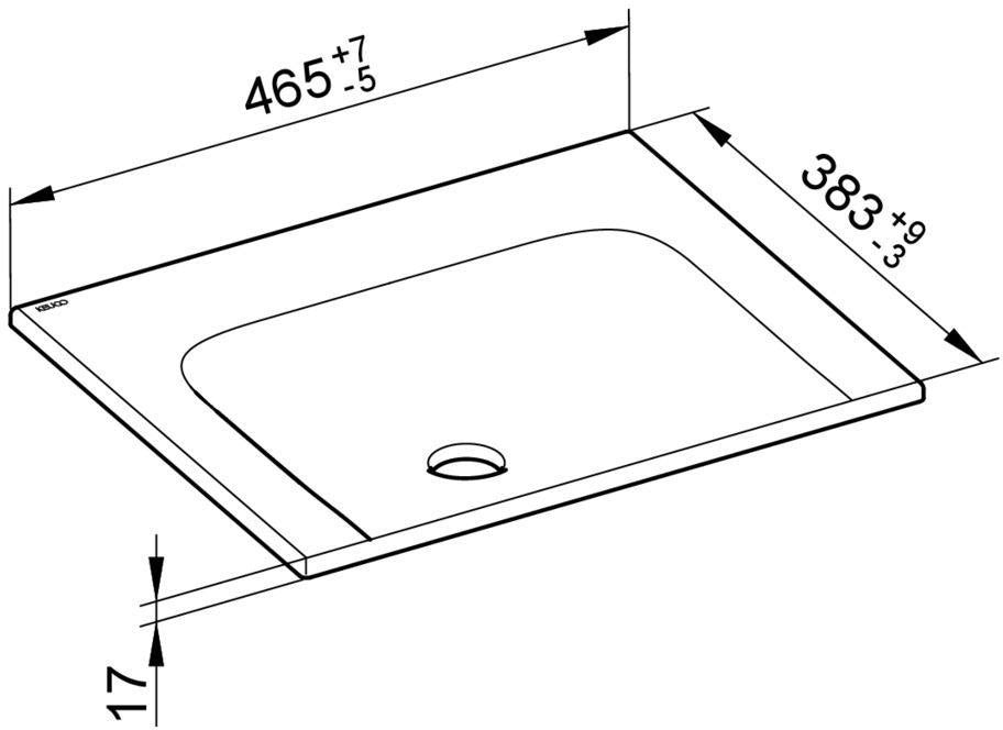 KEUCO X-Line Keramik-Waschtisch 465 mm weiß ohne Hahnlochbohrung