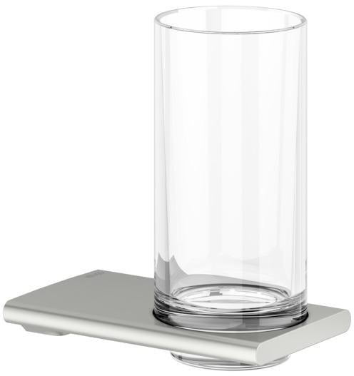 KEUCO Edition 400 Glashalter mit Echtkristall-Glas, verchromt – Wandmontage, softcube Design