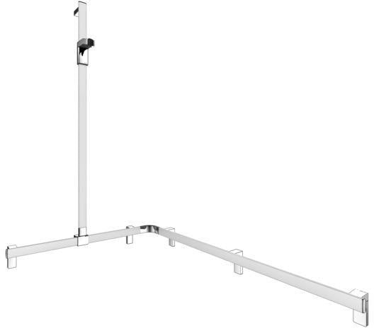 KEUCO AXESS Duschhandlauf 850 mm rechts mit Brausestange, silber-eloxiert