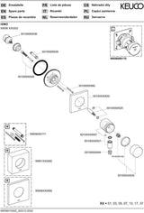 KEUCO IXMO SOLO 4 Brause-Set mit eckigen Rosetten, Einhebelmischer und Umstellventil – Unterputz-Duschsystem verchromt