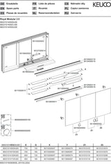 KEUCO Royal Modular 2.0 Spiegelschrank beleuchtet 900 mm Wandeinbau silber-eloxiert