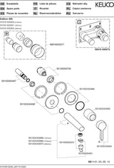 KEUCO Edition 400 Einhebel-Waschtischmischer Unterputz, Ausladung 197 mm, Bronze gebürstet