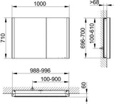 KEUCO SOMARIS Spiegelschrank Wandeinbau 1000 x 710 x 115 mm verspiegelt