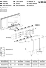 KEUCO Royal Modular 2.0 Spiegelschrank, beleuchtet, Wandeinbau, 900 mm, mit Steckdose und USB