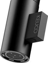 KEUCO IXMO Wandauslaufventil Unterputz rund 185 mm Ausladung, Soft schwarz matt
