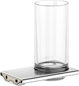 KEUCO Edition 400 Glashalter mit Echtkristall-Glas, verchromt – Wandmontage, softcube Design