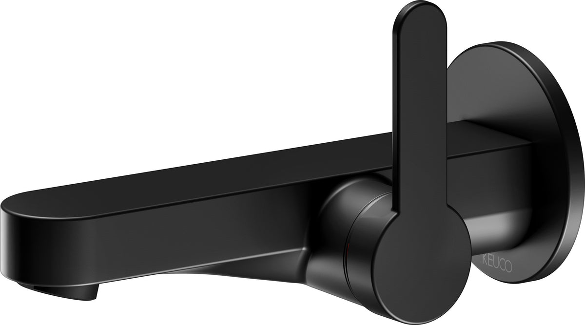 KEUCO IXMO Einhebel-Waschtischmischer Unterputz, rund, Ausladung 165 mm, schwarz matt