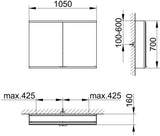 KEUCO Royal Modular 2.0 Spiegelschrank, unbeleuchtet, silber-eloxiert, 1050 mm