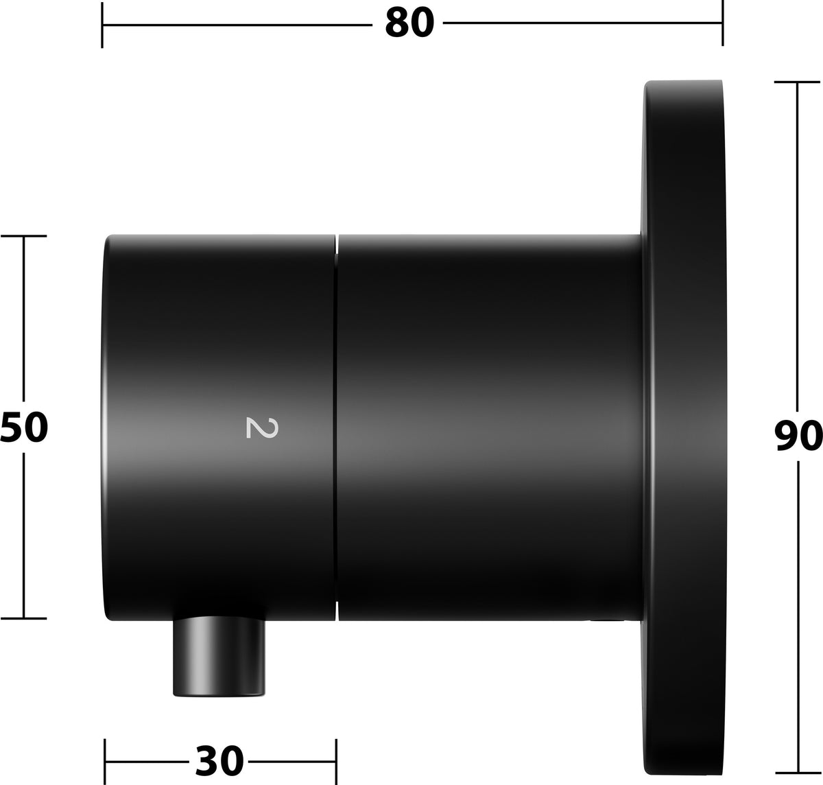 KEUCO IXMO Comfort 2-Wege Ab- und Umstellventil Unterputz, rund, schwarz matt