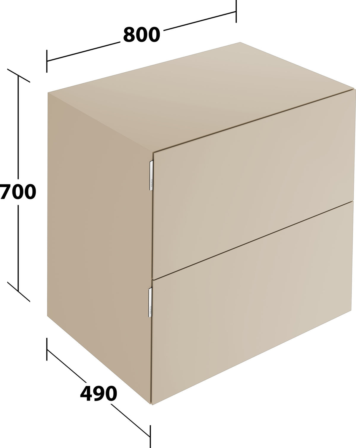 KEUCO Edition 11 Art Sideboard 400 mm mit 2 Auszügen und Beleuchtung – Weiß / Glas Weiß