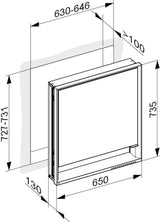 KEUCO Royal Lumos Spiegelschrank 650 mm, Wandeinbau, Anschlag rechts, silber-eloxiert