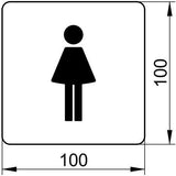 KEUCO PLAN Türschild Damen verchromt – Symbol Damen, 100 x 100 mm, Metall